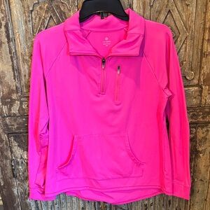 Talbots Fuchsia Quarter-Zip Sweatshirt